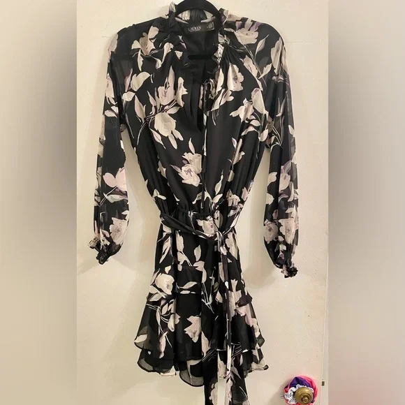 Lauren Ralph Lauren | Dresses | Lauren Ralph Lauren Floral Fit Flare Black  Multi Size 6 Regular 85 Nwt | Poshmark
